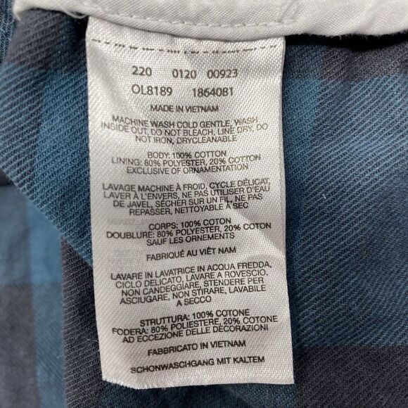 Mountain HardWear Women's XL Green Navy Plaid Long Sleeve Button Shirt Jacket. - Picture 5 of 5